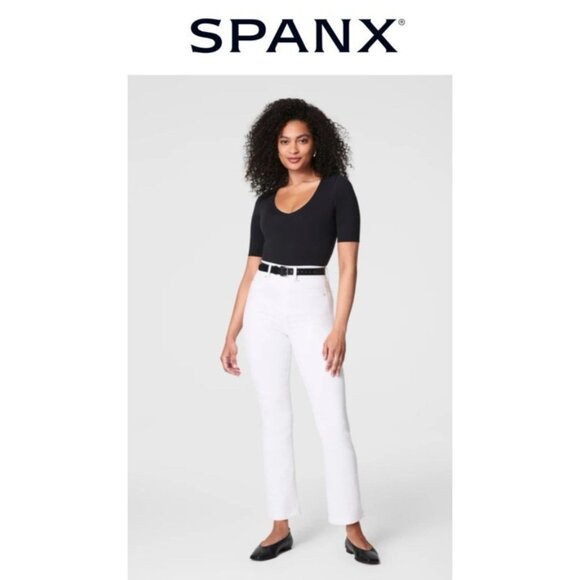 SPANX SPANXshape™ Every Wear Flare Jeans Women’s XL Classic White Pull On NEW - Picture 1 of 16